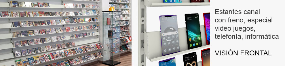 estantería canal con freno delantero para video juegos , tlefonía, carcasas y accesorios de informática