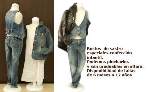 bustos infantiles para escaparate de ropa