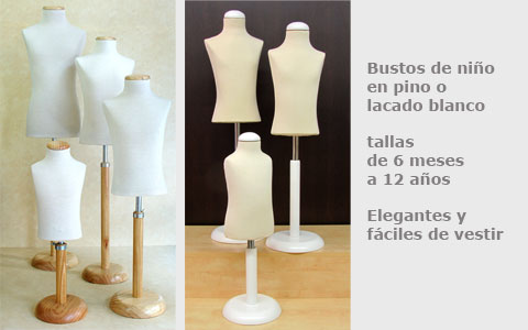 bustos infantiles para escaparate de ropa