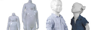 maniquíes con o sin cabexa para escaparate infantil.