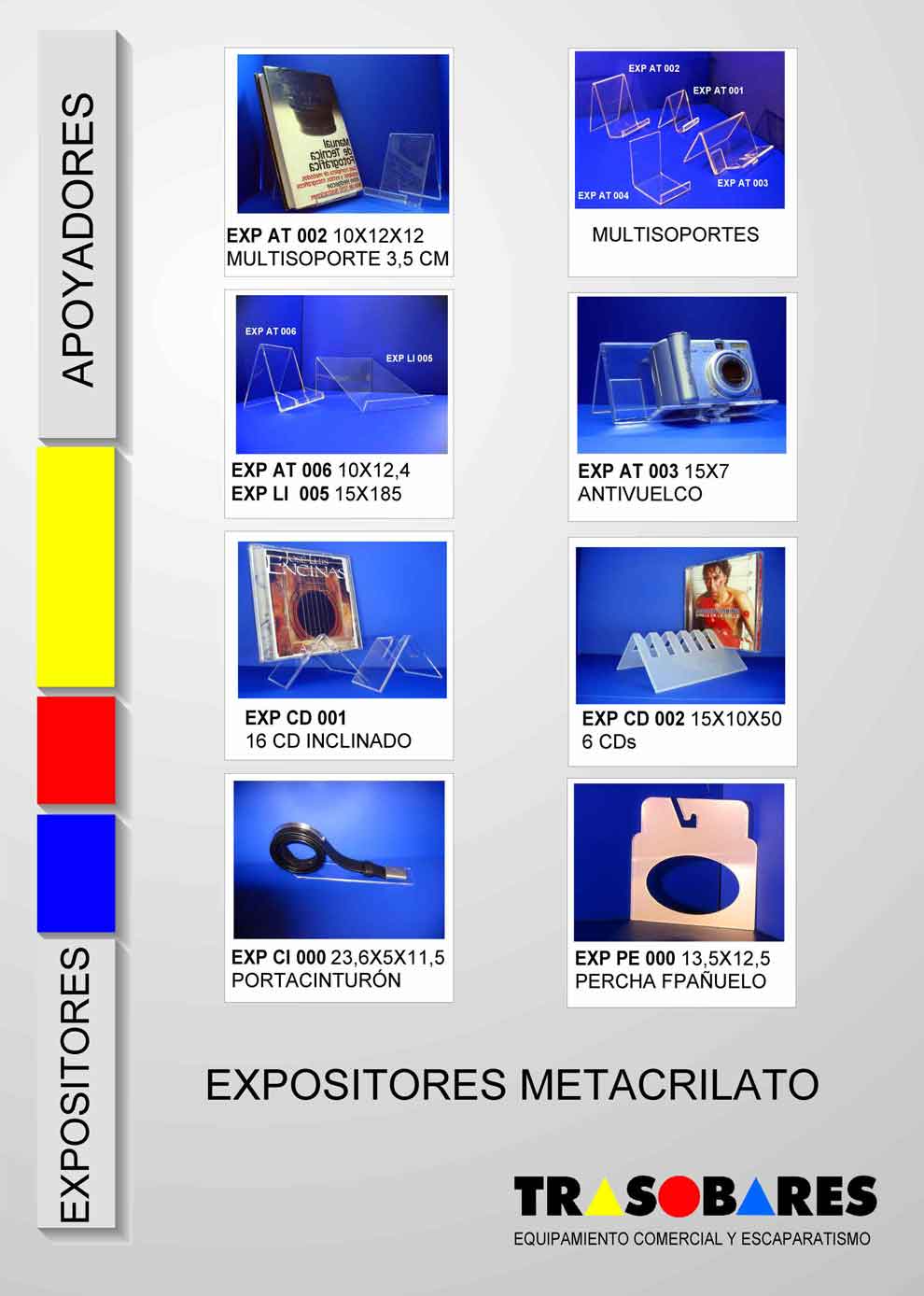 soportes de metacrilato apoyadores