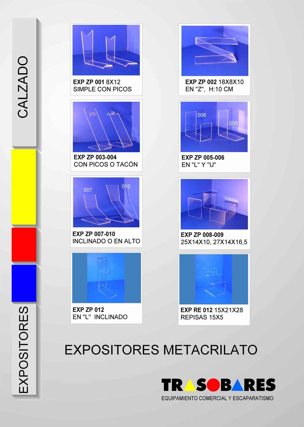 soportes para alzar calzado en metacrilato