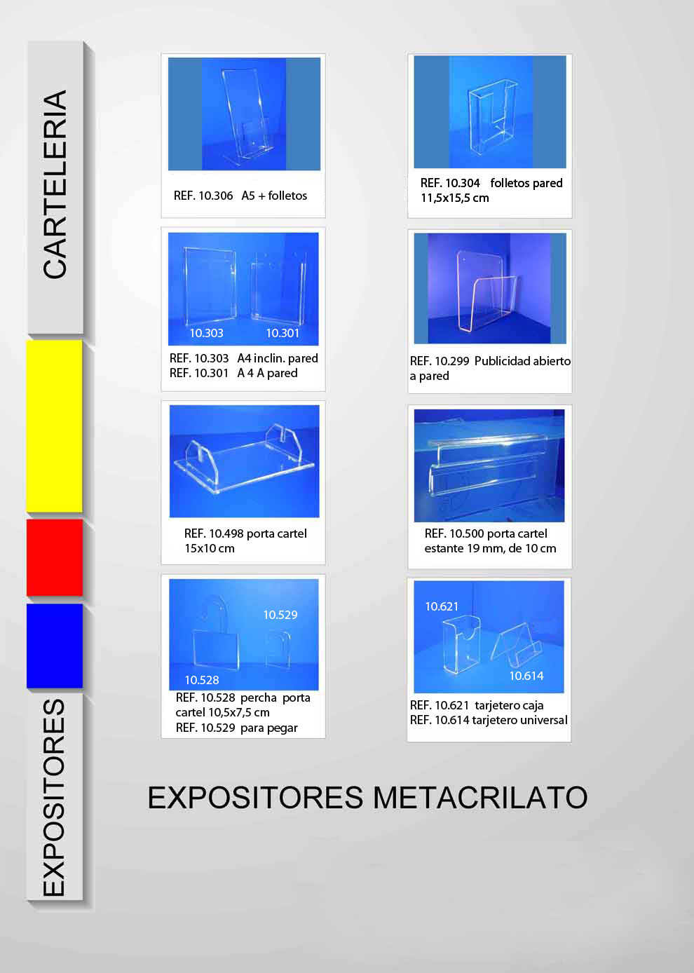 señalización de precios mediante soportes de metacrilato