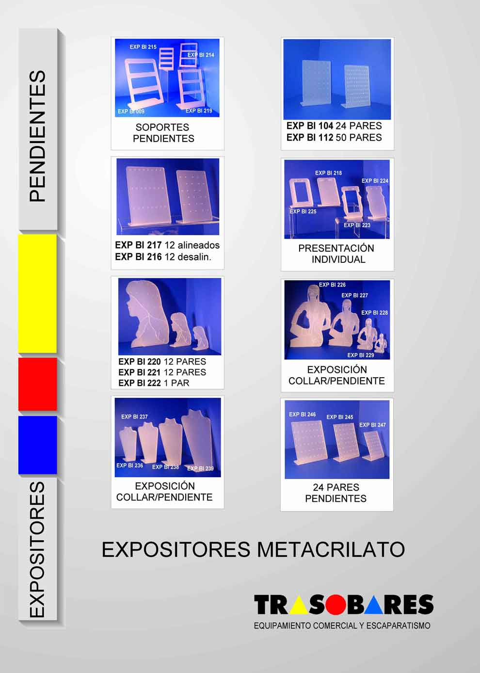 soportes y expositores de pendientes