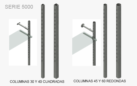 columnas cuadradas para murales de barras textiles y estanterias para tienda