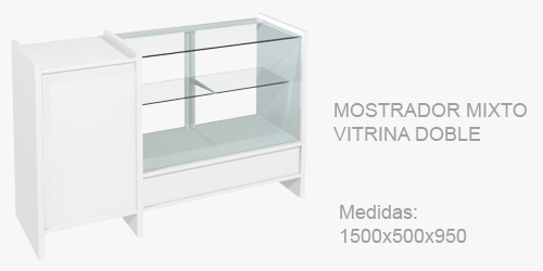 mostrador con vitrina de 1500 