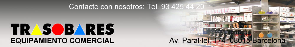 Trasobares, equipamiento comercial, estanterias metalicas y muebles caja